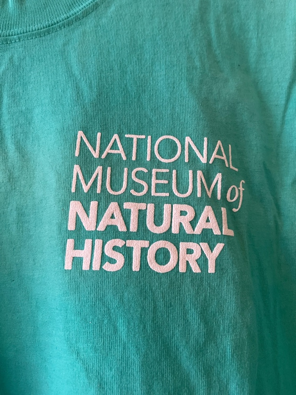 SPIRIT JERSEY Smithsonian Teal Long Sleeve Graphic Tee Washington DC Dinosaur - Picture 7 of 8